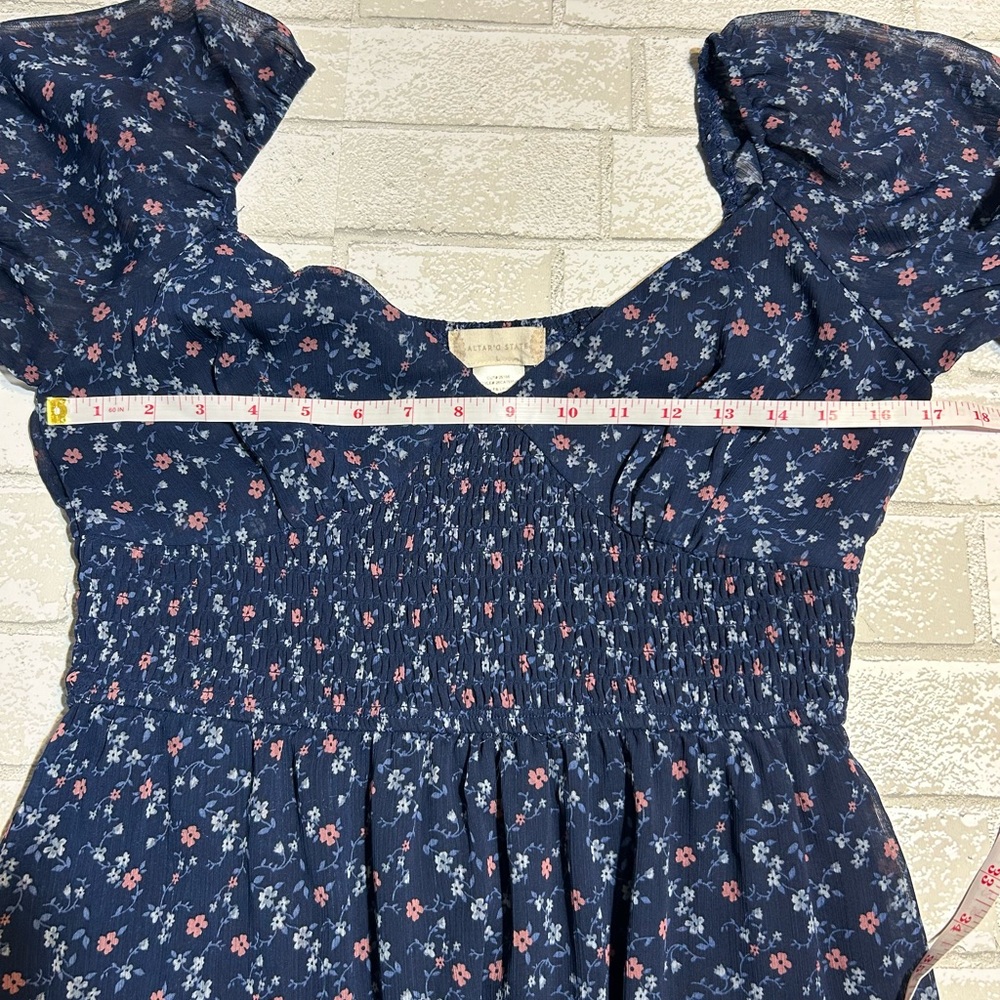 Altar'd State Navy Blue Floral Midi Dress - Picture 6 of 6